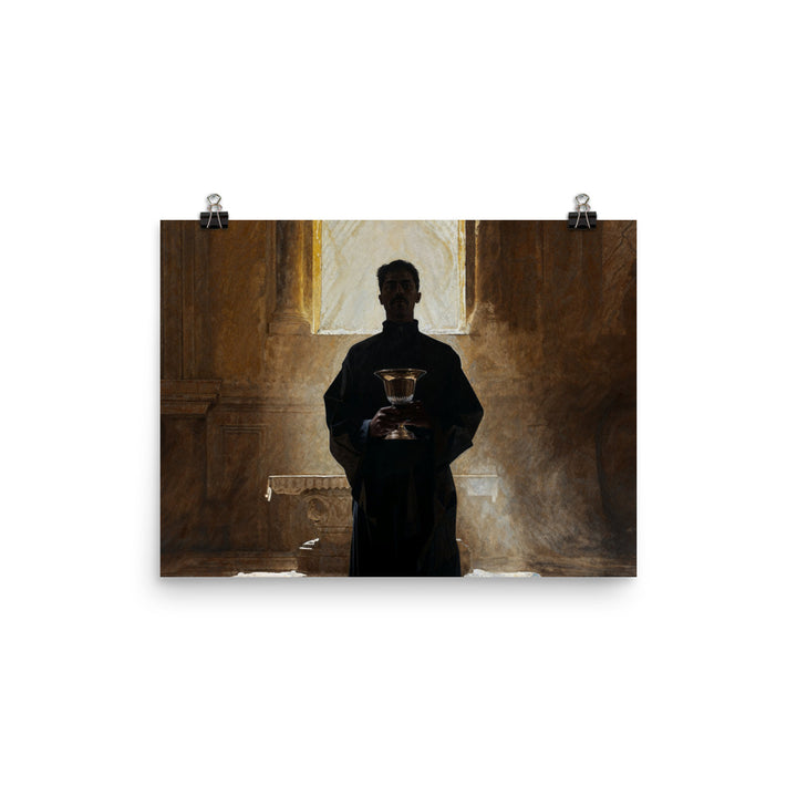 "Bishop Holding Chalice" Christian Poster (Style 01)